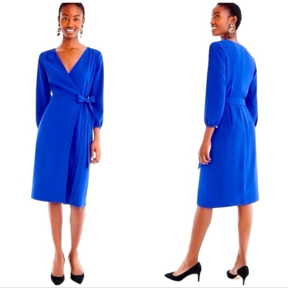 J. Crew - Cobalt Crepe Wrap Dress